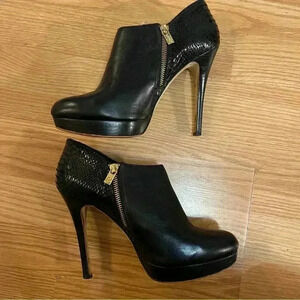 Elegant Black High Heel Ankle Boots